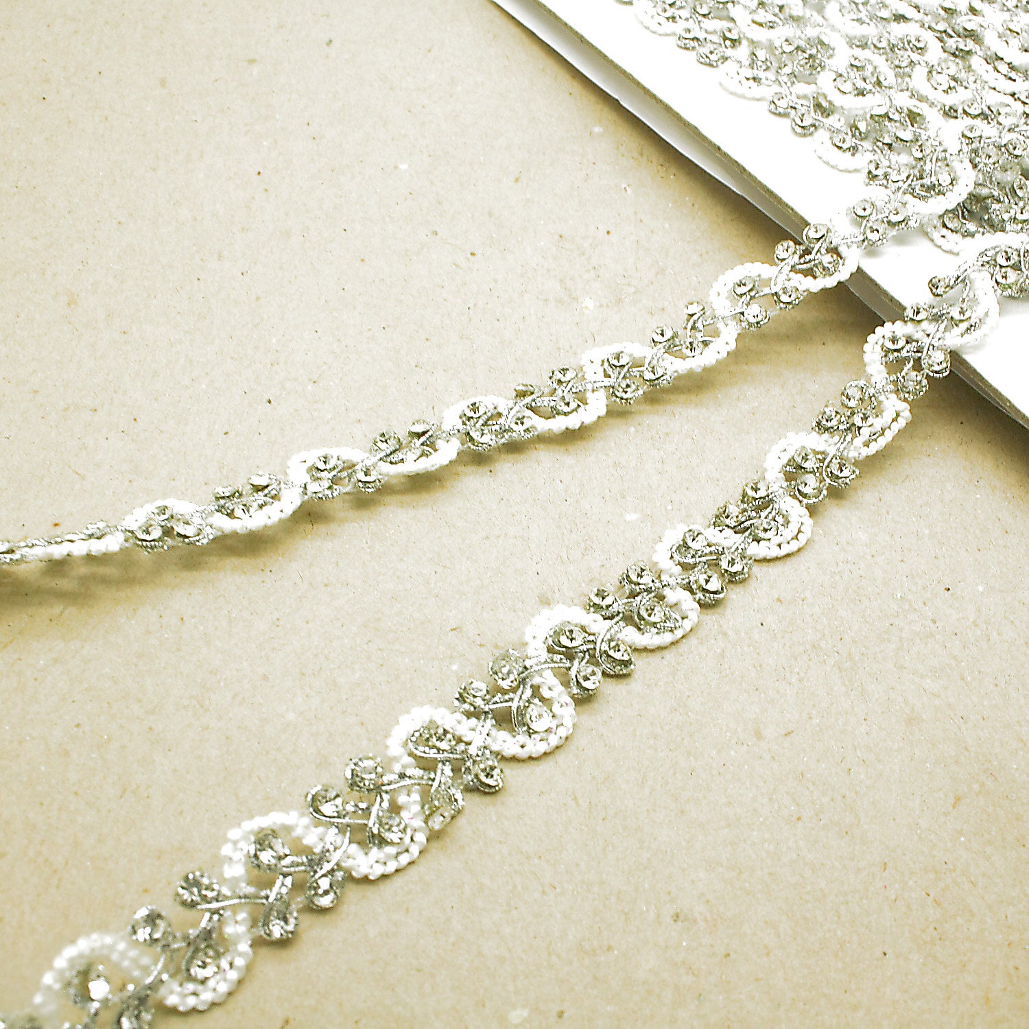 WHITE SILVER CRYSTAL TRIM - sarahi.NYC