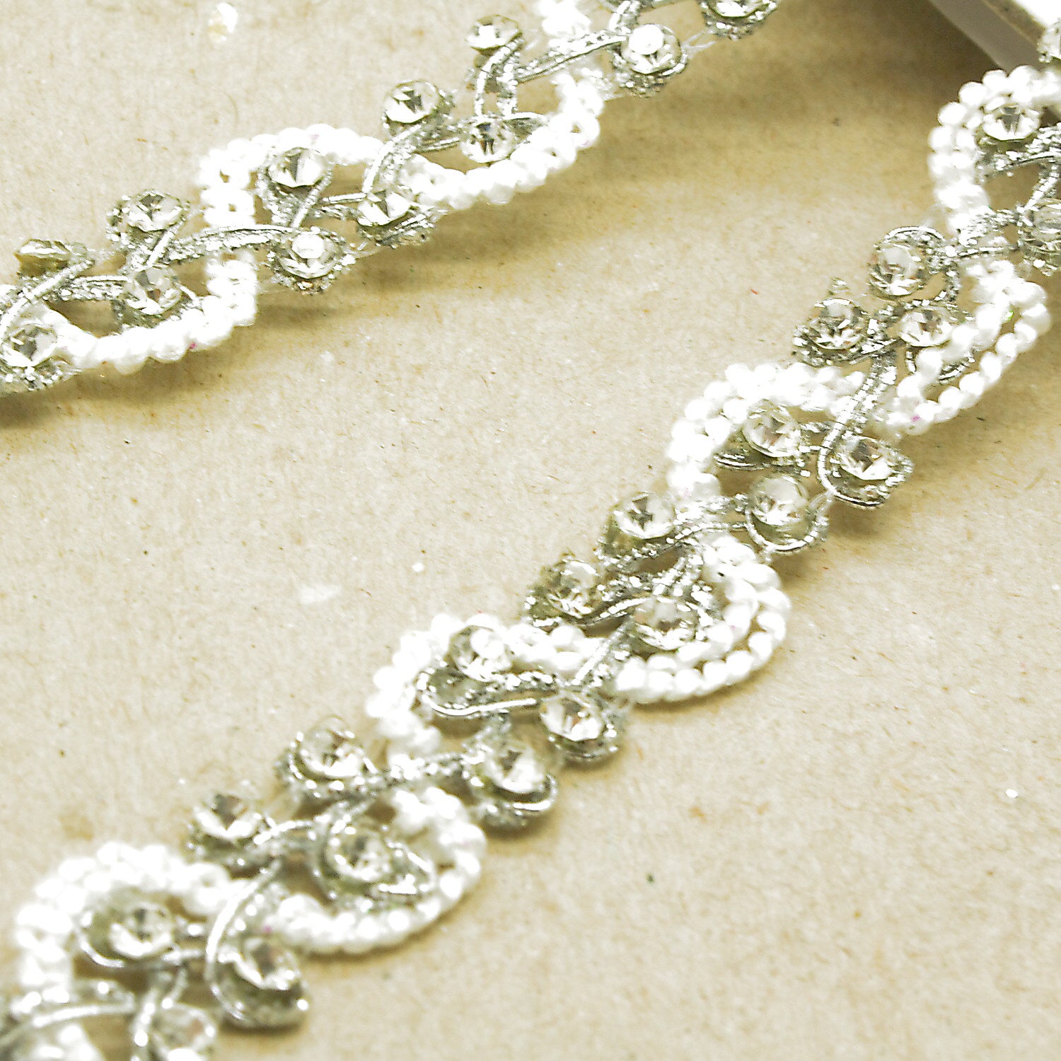 WHITE SILVER CRYSTAL TRIM - sarahi.NYC