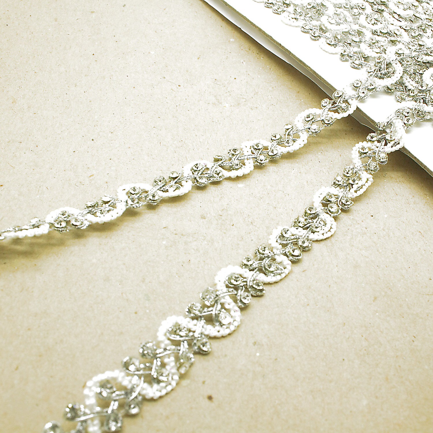 WHITE SILVER CRYSTAL TRIM - sarahi.NYC