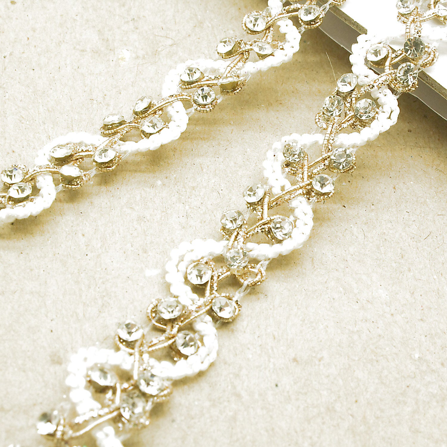 GOLD WHITE STONE TRIM - sarahi.NYC