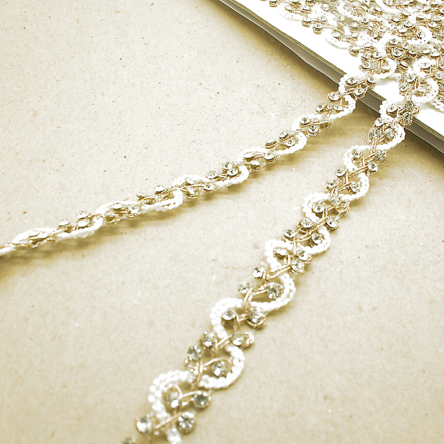 GOLD WHITE STONE TRIM - sarahi.NYC
