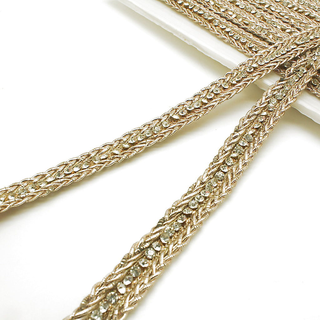 BRONZE GOLD CRYSTAL DIAMONTE TRIM - sarahi.NYC