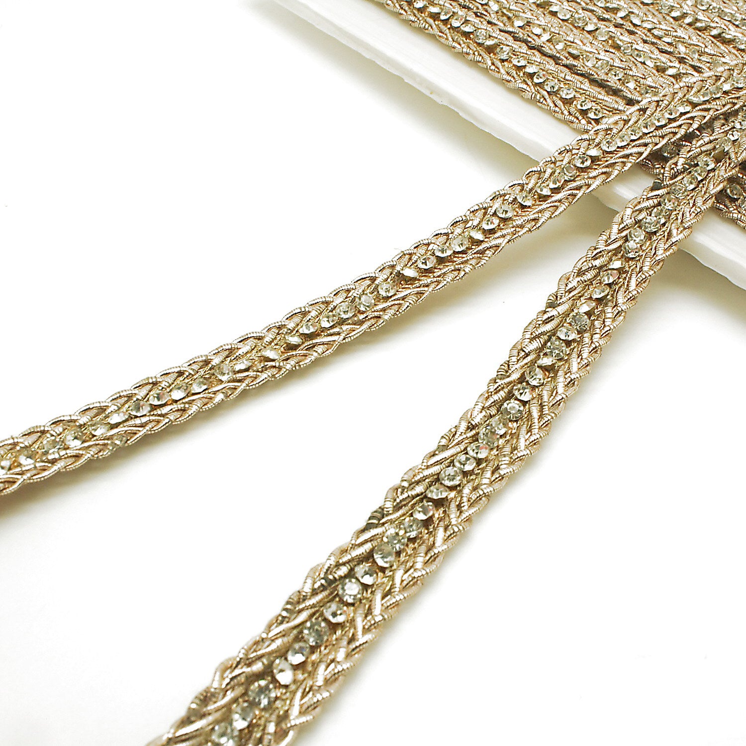 BRONZE GOLD CRYSTAL DIAMONTE TRIM - sarahi.NYC