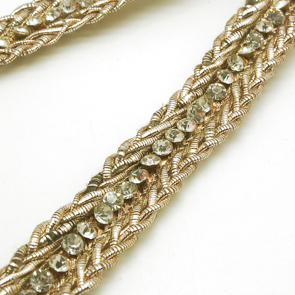 BRONZE GOLD CRYSTAL DIAMONTE TRIM - sarahi.NYC