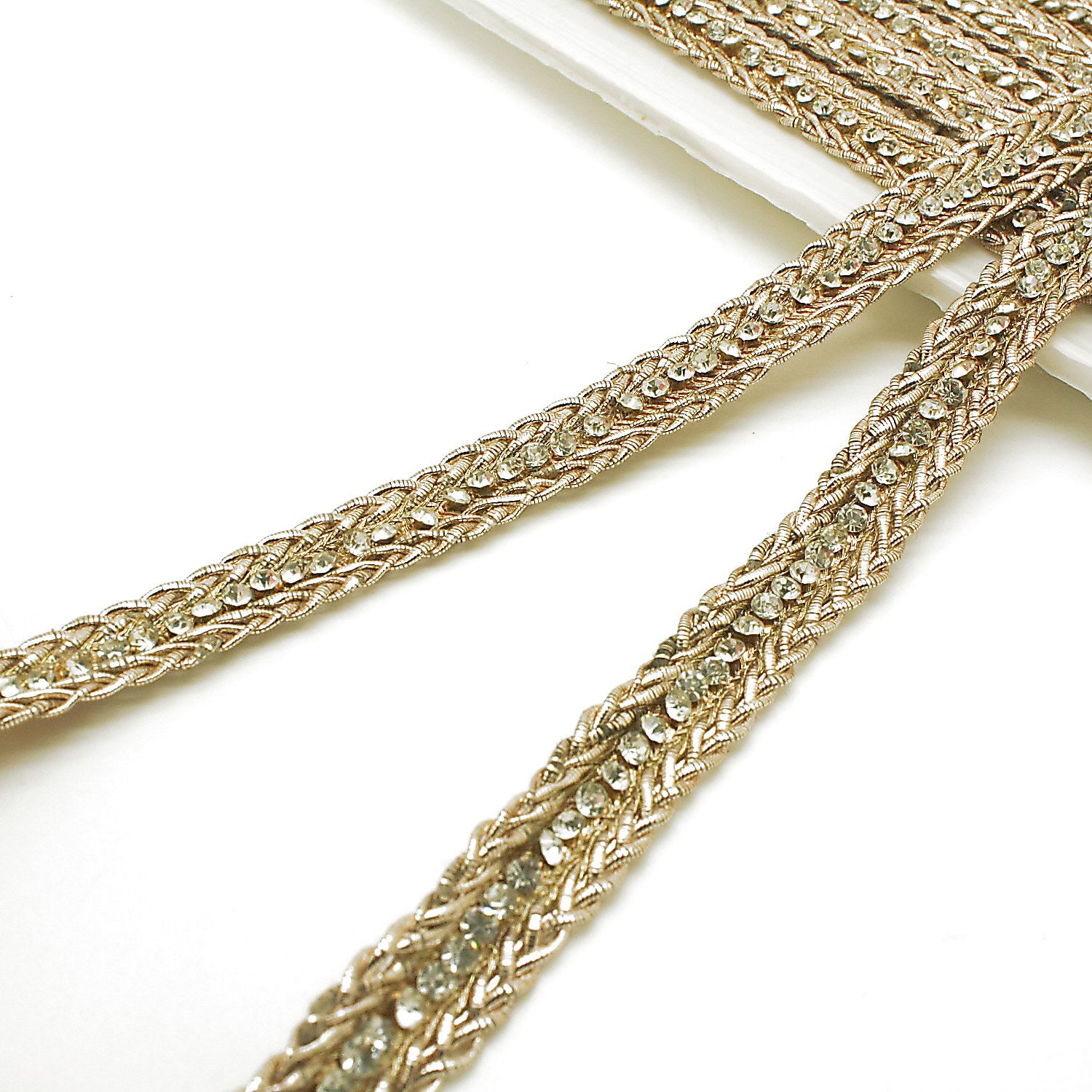 BRONZE GOLD CRYSTAL DIAMONTE TRIM - sarahi.NYC