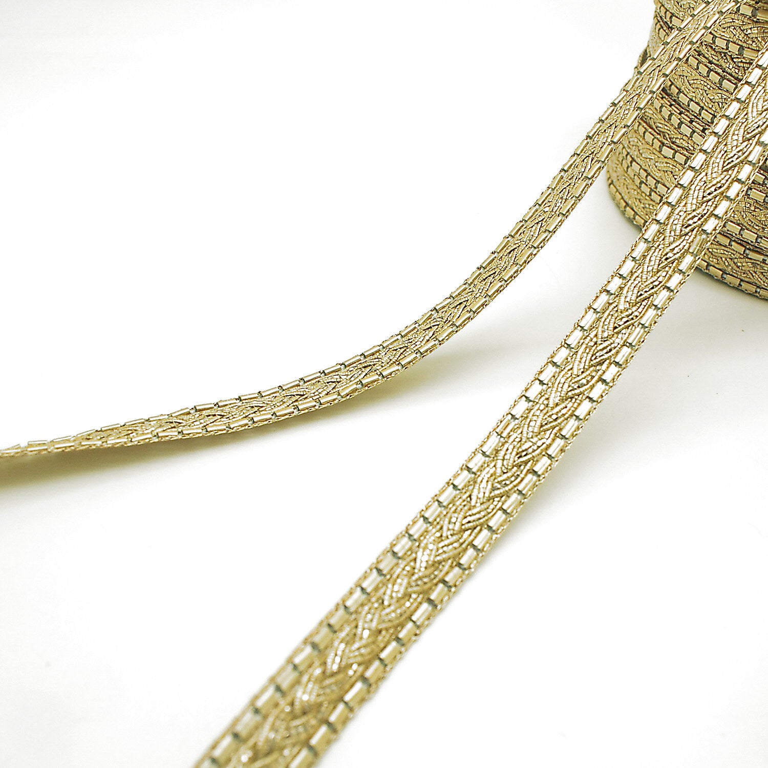 PALE LIGHT GOLD PLAIT RIBBON TRIM - sarahi.NYC