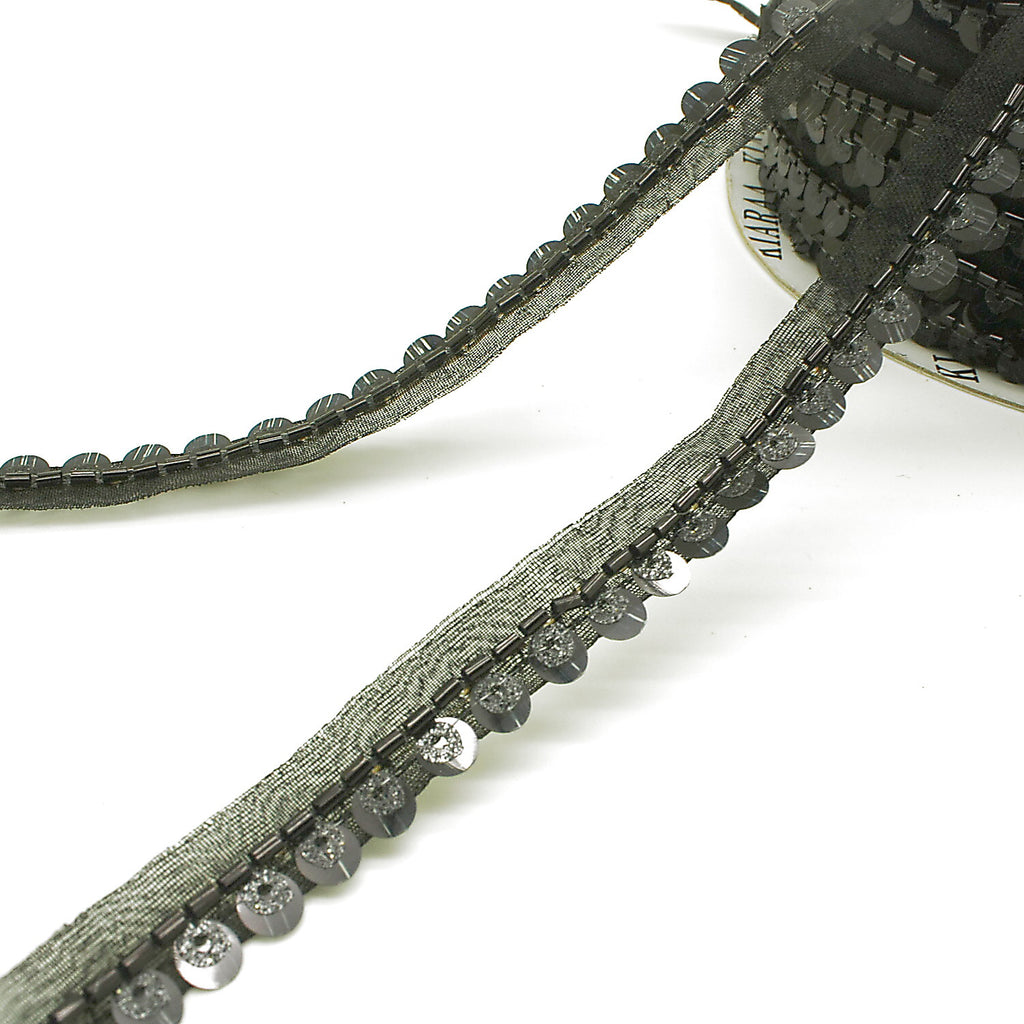 BLACK SEQUIN TRIM - sarahi.NYC