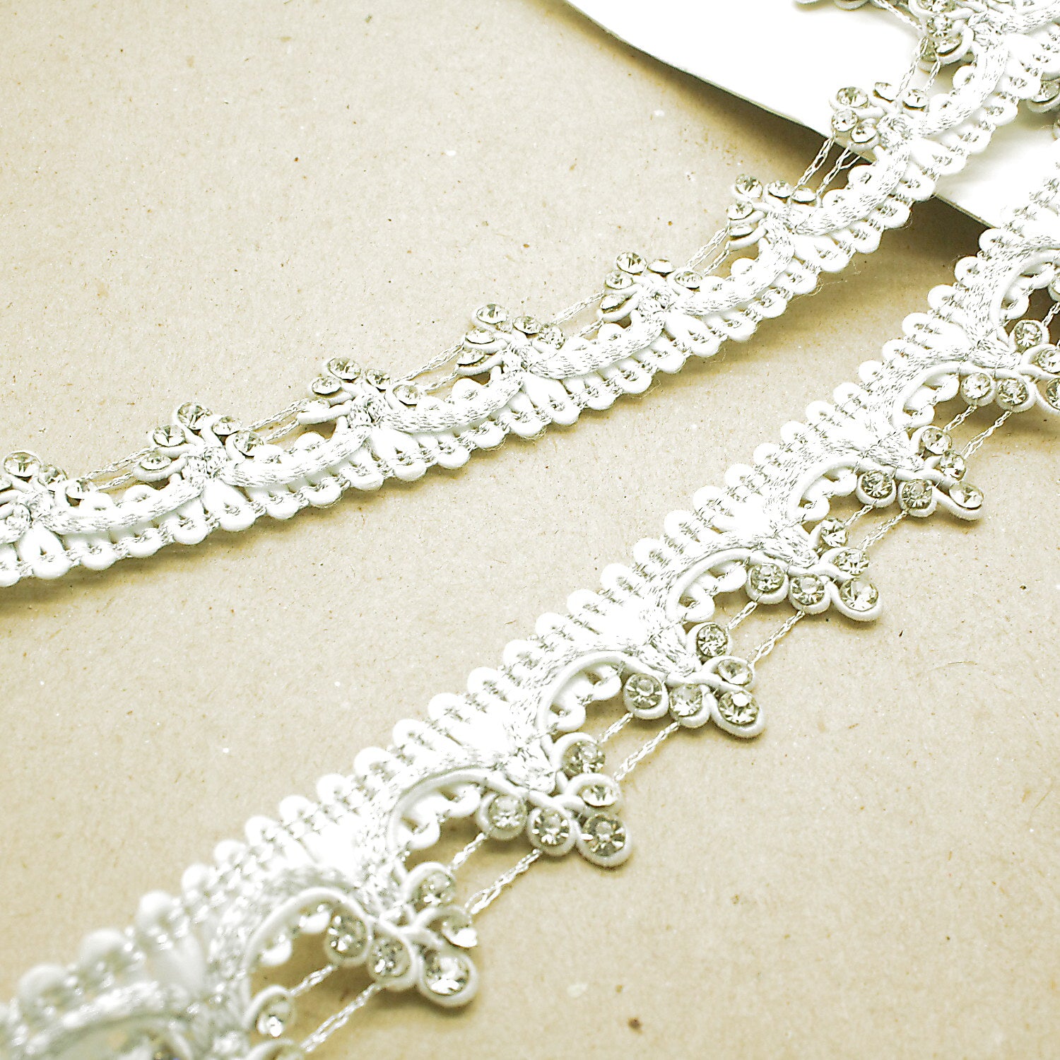 WHITE SILVER CRYSTAL TRIM - sarahi.NYC