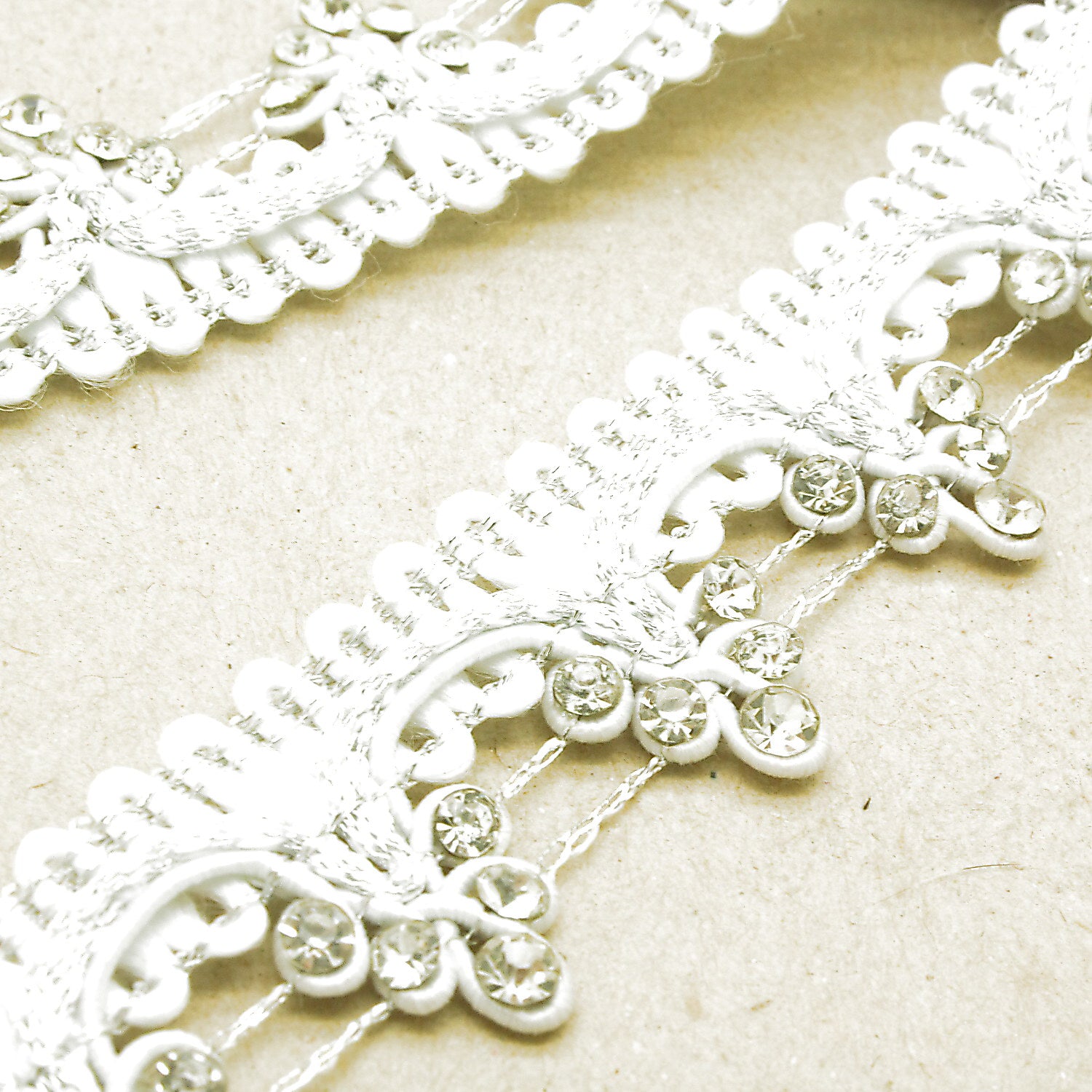 WHITE SILVER CRYSTAL TRIM - sarahi.NYC