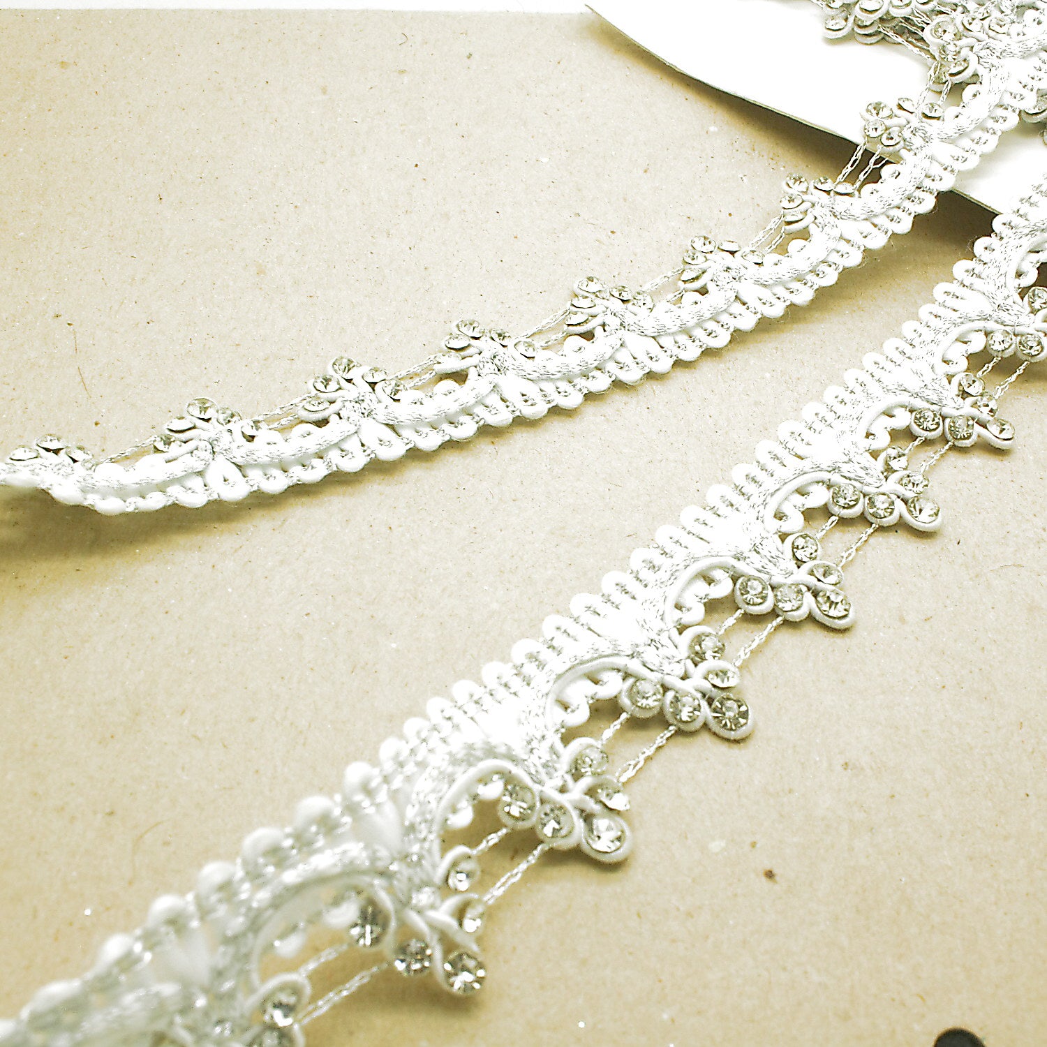 WHITE SILVER CRYSTAL TRIM - sarahi.NYC
