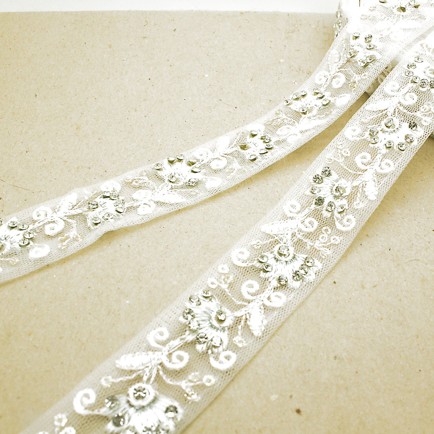 WHITE SILVER CRYSTAL TRIM - sarahi.NYC