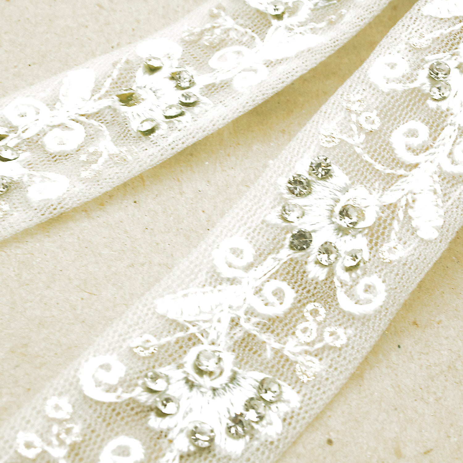 WHITE SILVER CRYSTAL TRIM - sarahi.NYC