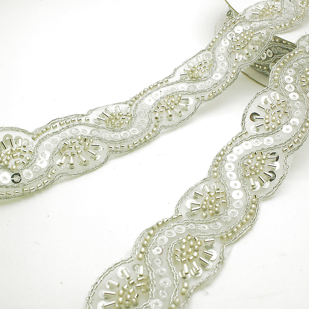 SILVER BEADED TRIM - sarahi.NYC