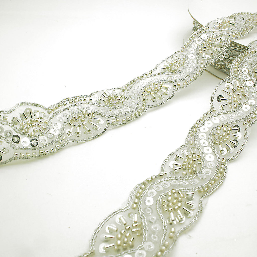 SILVER BEADED TRIM - sarahi.NYC