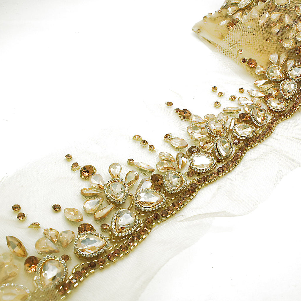 GOLD CRYSTAL NET TRIM - sarahi.NYC