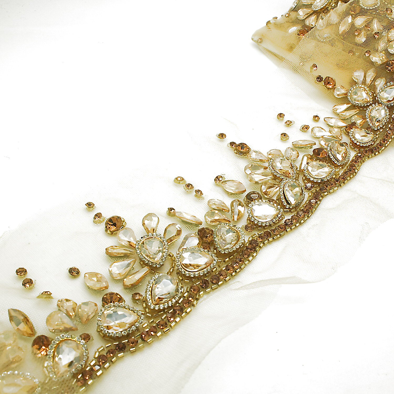 GOLD CRYSTAL NET TRIM - sarahi.NYC
