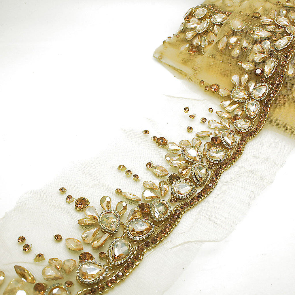 GOLD CRYSTAL NET TRIM - sarahi.NYC