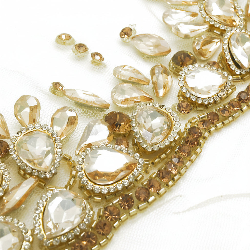 GOLD CRYSTAL NET TRIM - sarahi.NYC