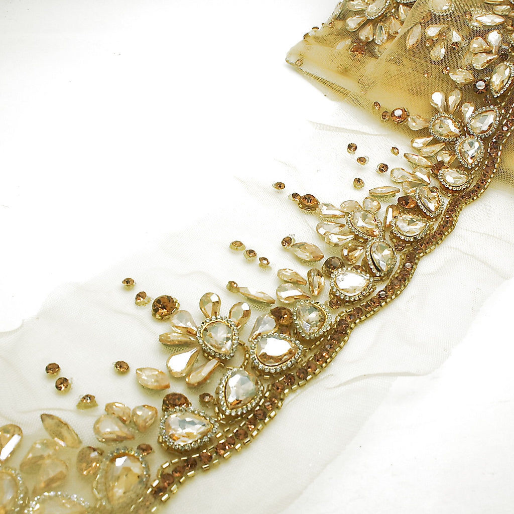 GOLD CRYSTAL NET TRIM - sarahi.NYC