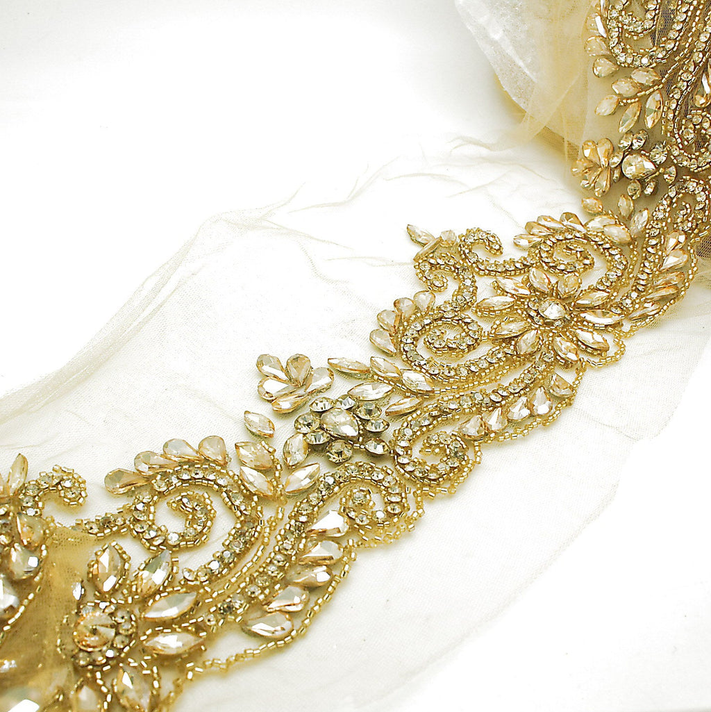 GOLD CRYSTAL NET TRIM - sarahi.NYC