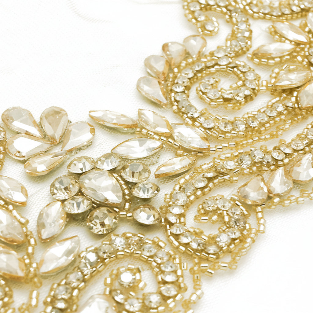 GOLD CRYSTAL NET TRIM - sarahi.NYC