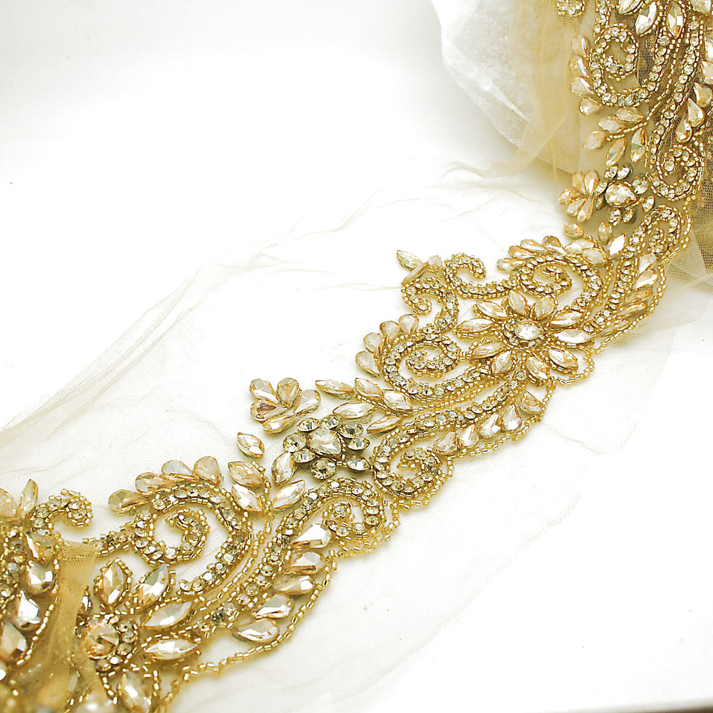 GOLD CRYSTAL NET TRIM - sarahi.NYC