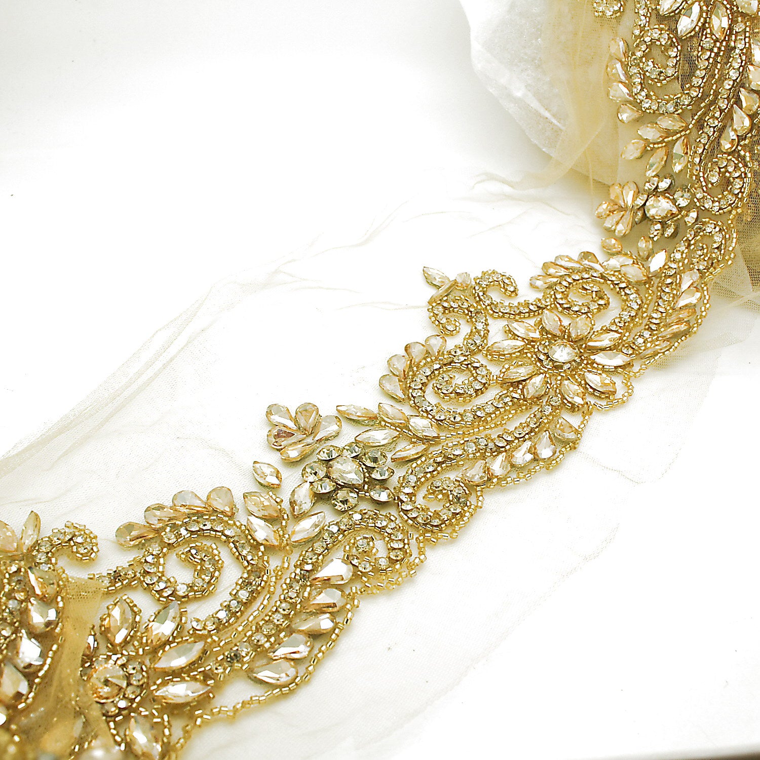 GOLD CRYSTAL NET TRIM - sarahi.NYC