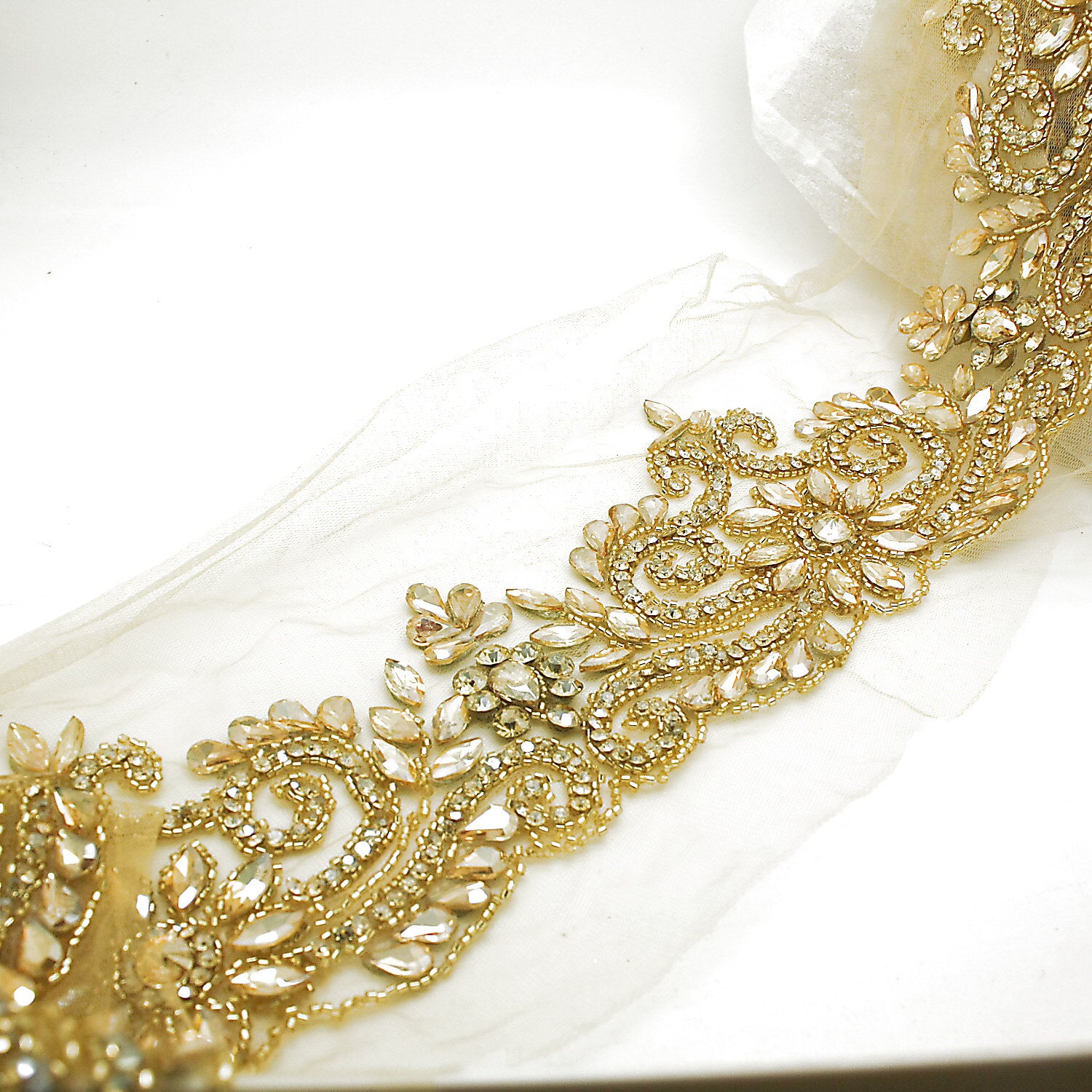 GOLD CRYSTAL NET TRIM - sarahi.NYC