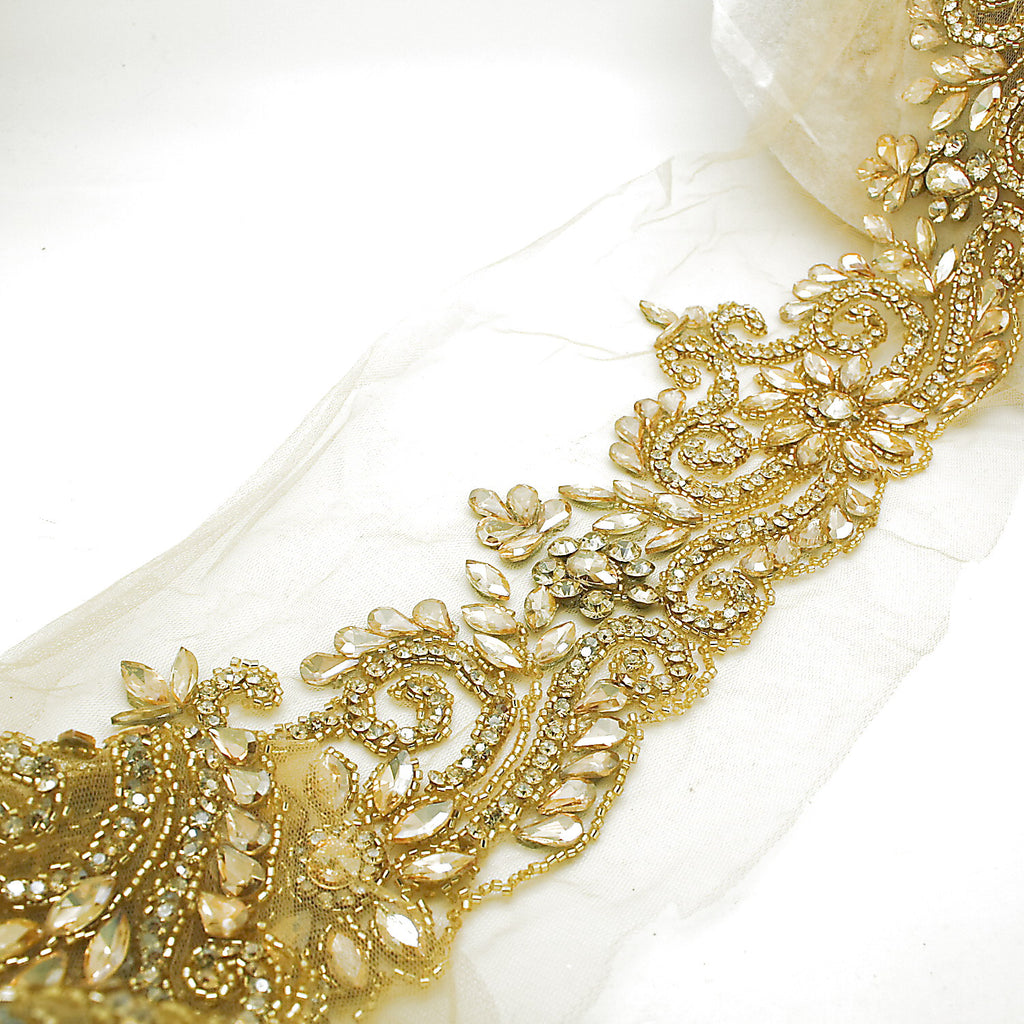 GOLD CRYSTAL NET TRIM - sarahi.NYC