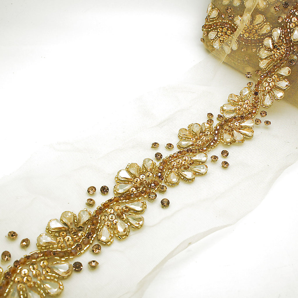 GOLD CRYSTAL NET TRIM - sarahi.NYC