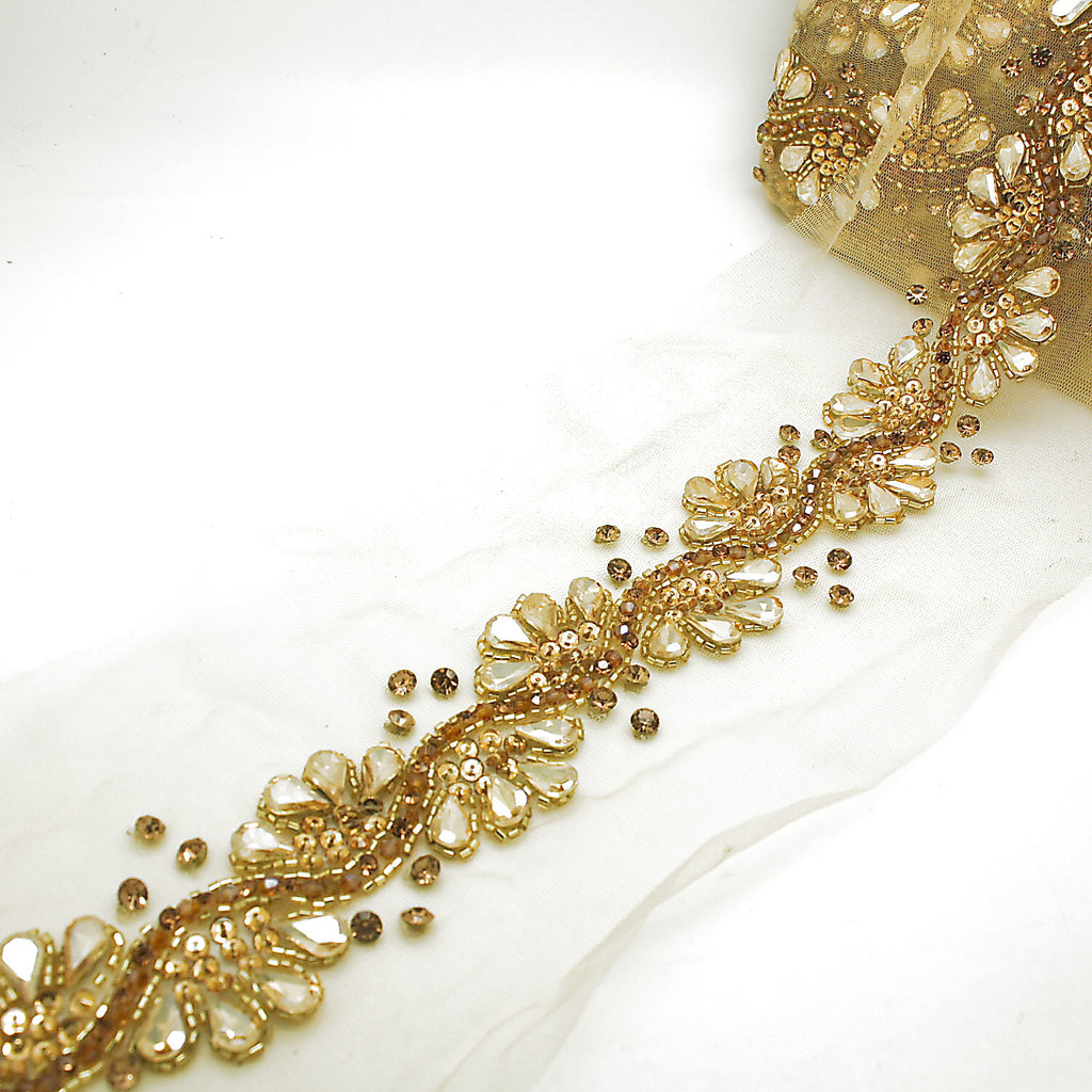 GOLD CRYSTAL NET TRIM - sarahi.NYC