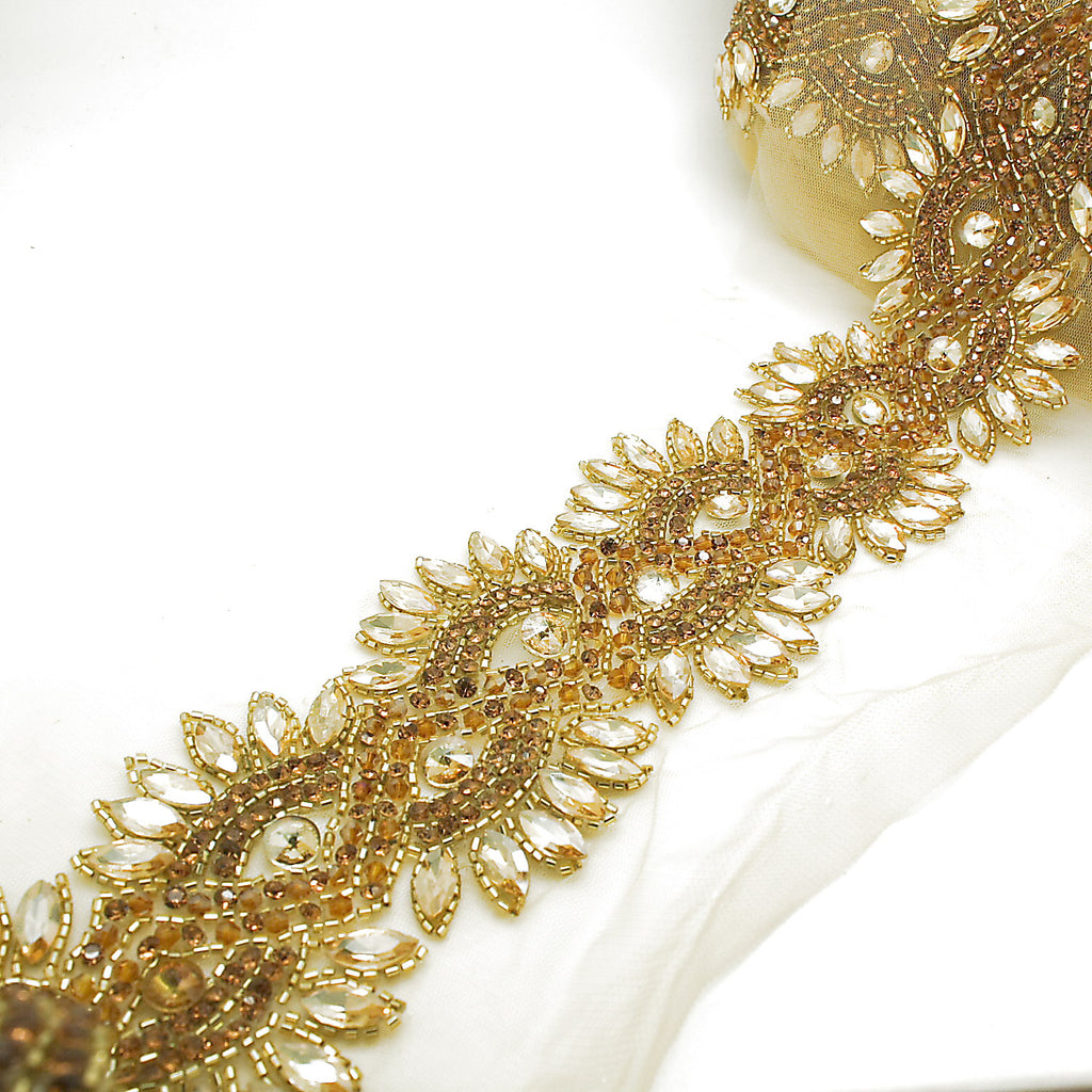 GOLD CRYSTAL NET TRIM - sarahi.NYC