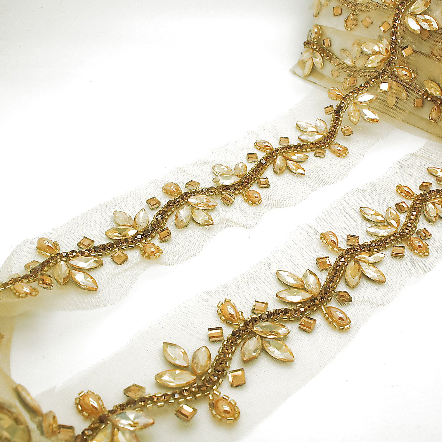 GOLD CRYSTAL NET TRIM - sarahi.NYC