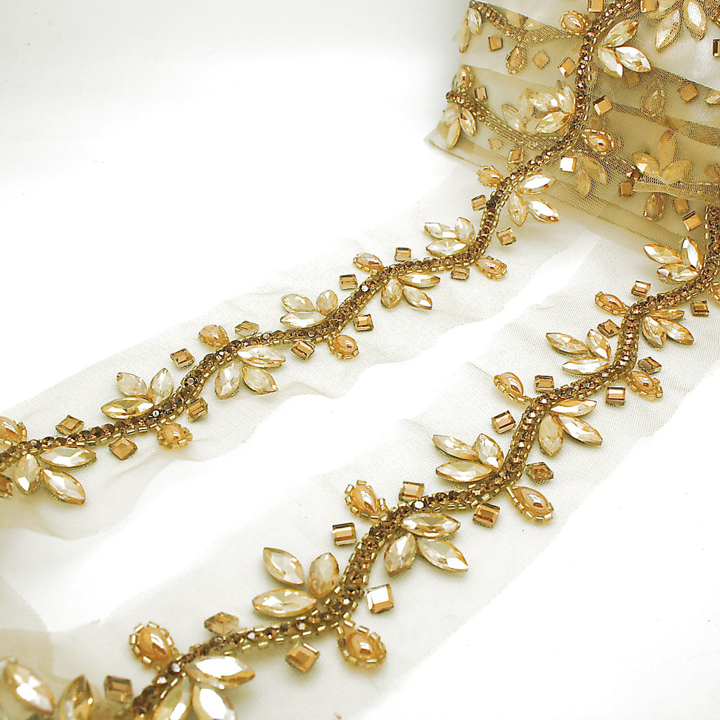 GOLD CRYSTAL NET TRIM - sarahi.NYC
