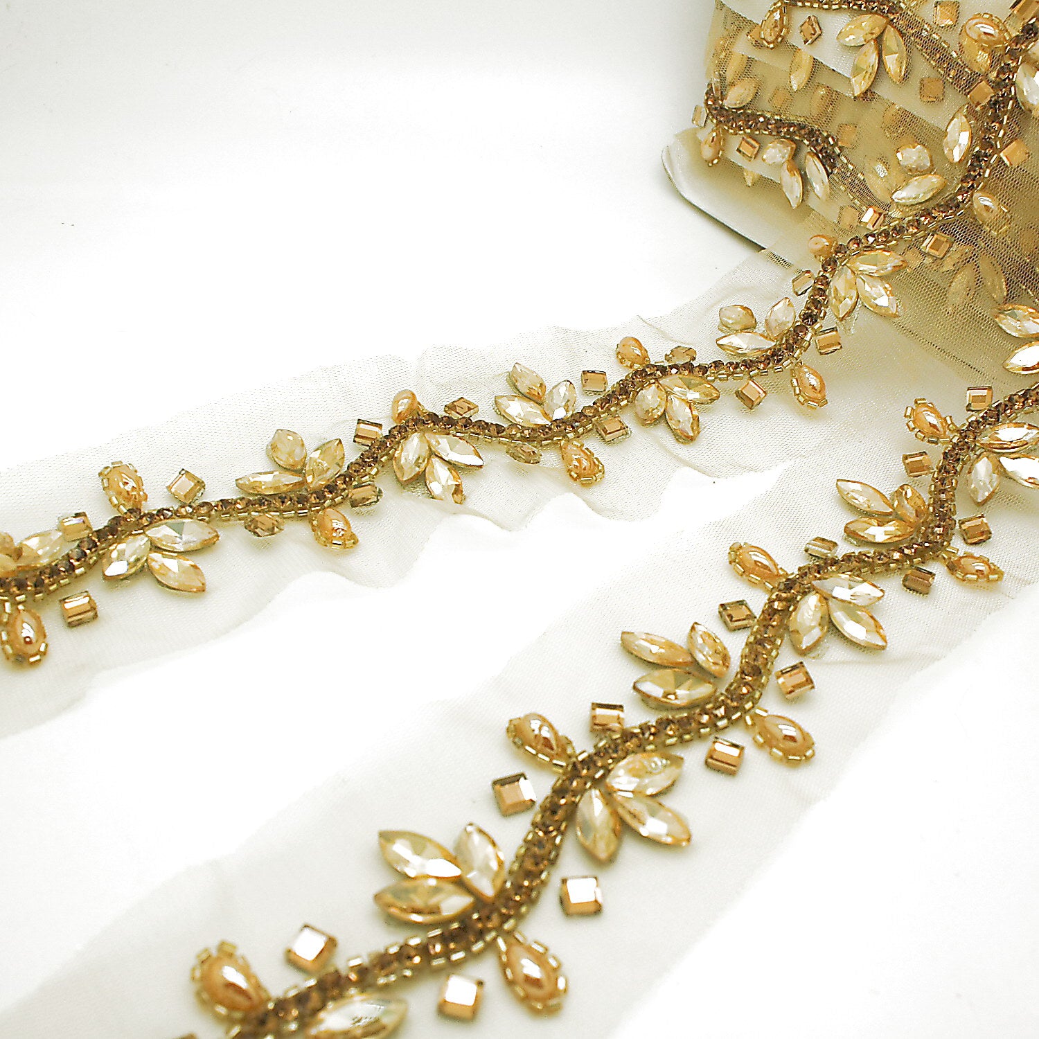 GOLD CRYSTAL NET TRIM - sarahi.NYC