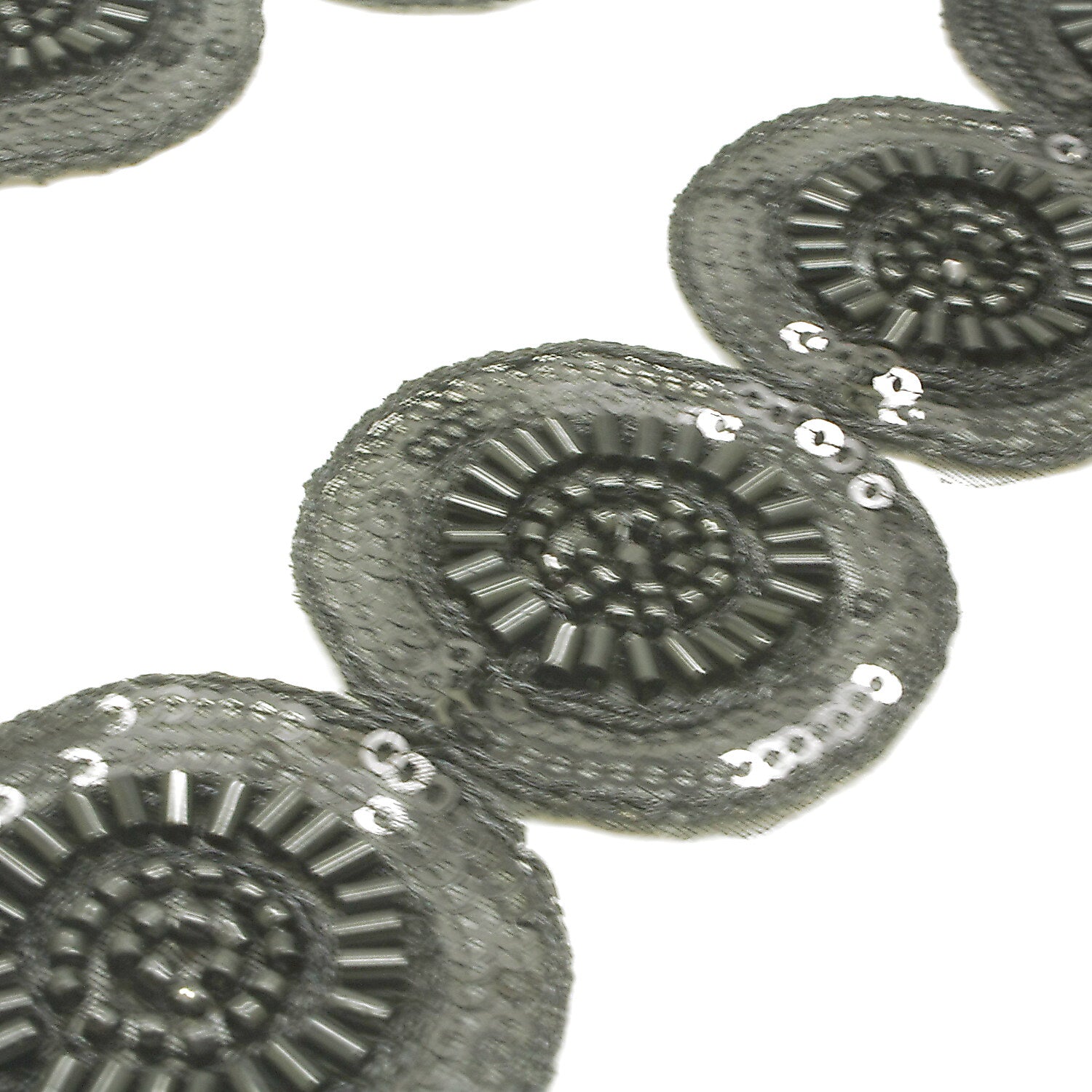BLACK CIRCLE BEADED TRIM - sarahi.NYC