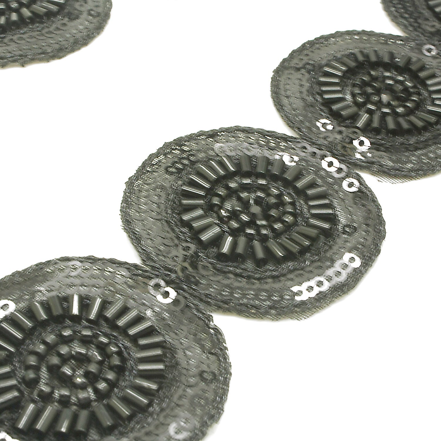 BLACK CIRCLE BEADED TRIM - sarahi.NYC