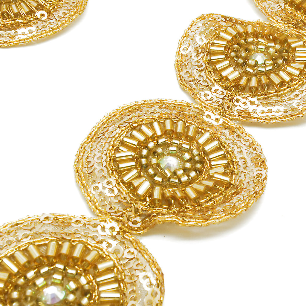 GOLD CIRCLE BEADED TRIM - sarahi.NYC