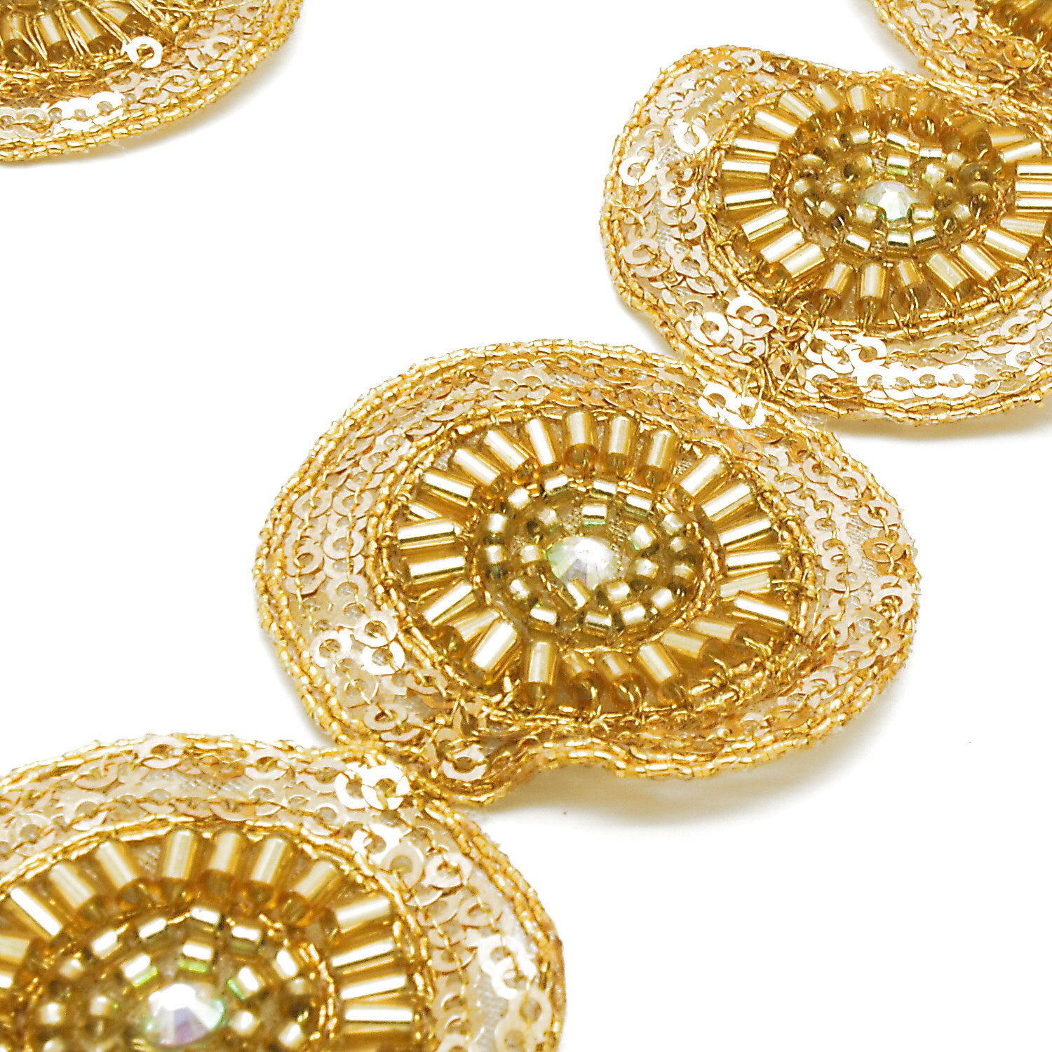 GOLD CIRCLE BEADED TRIM - sarahi.NYC