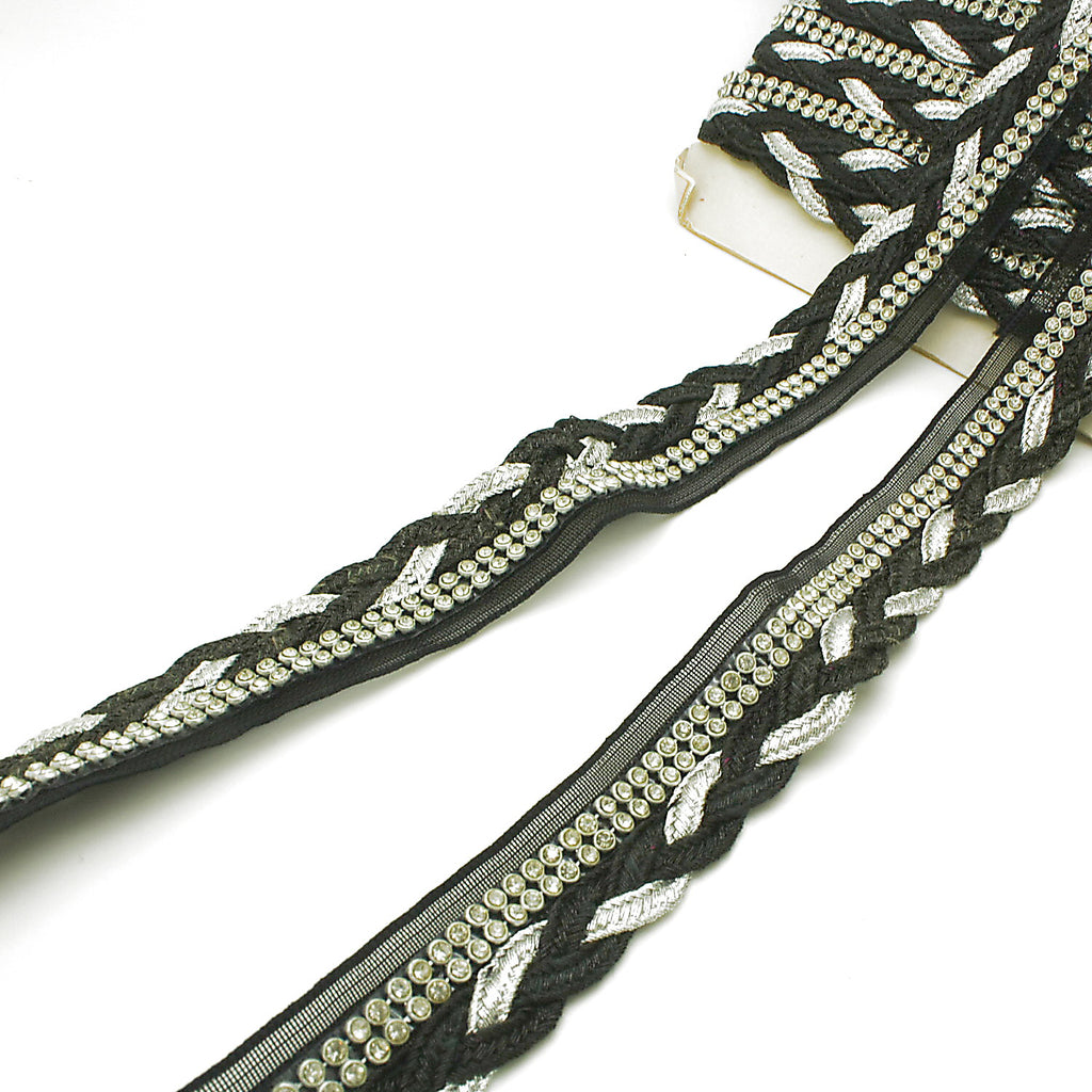 BLACK SILVER STONE TRIM - sarahi.NYC