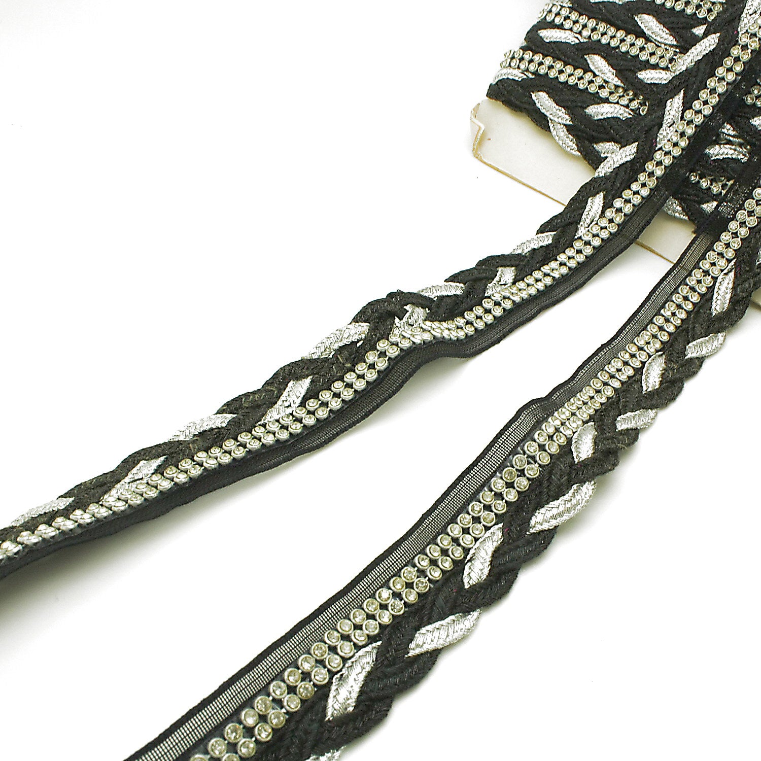 BLACK SILVER STONE TRIM - sarahi.NYC