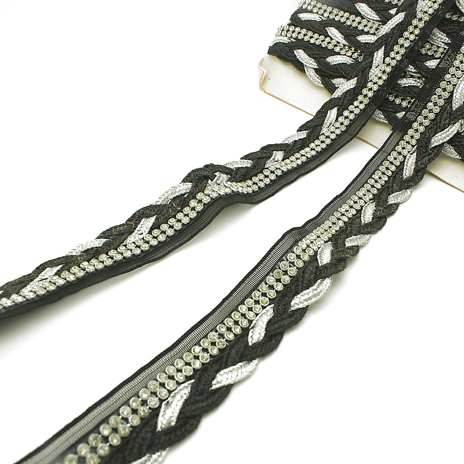 BLACK SILVER STONE TRIM - sarahi.NYC