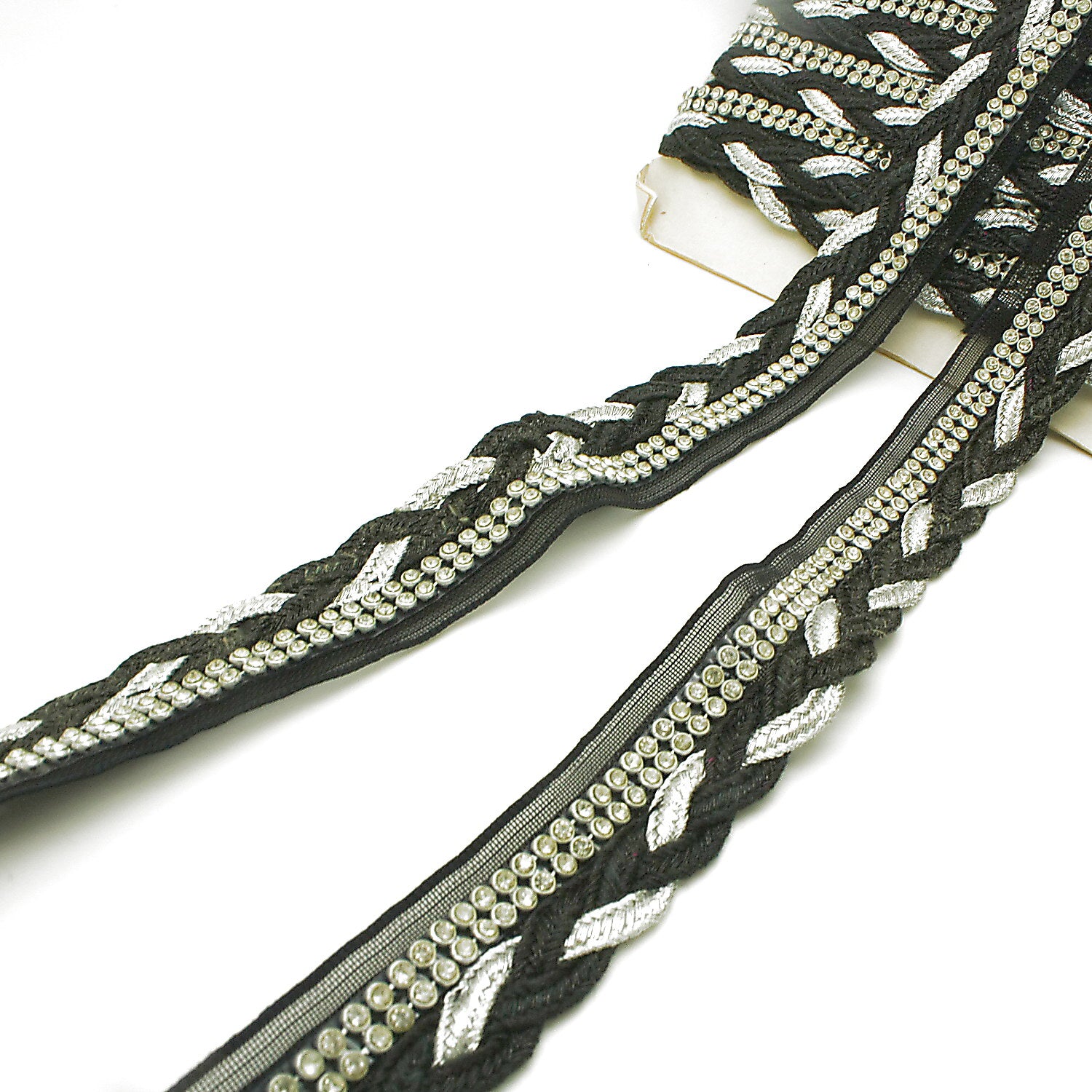 BLACK SILVER STONE TRIM - sarahi.NYC