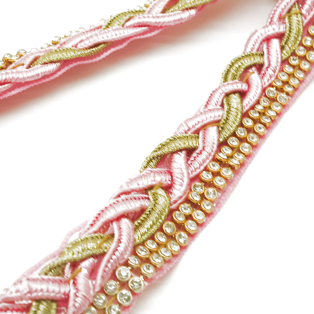 LIGHT PINK RHINESTONE TRIM - sarahi.NYC