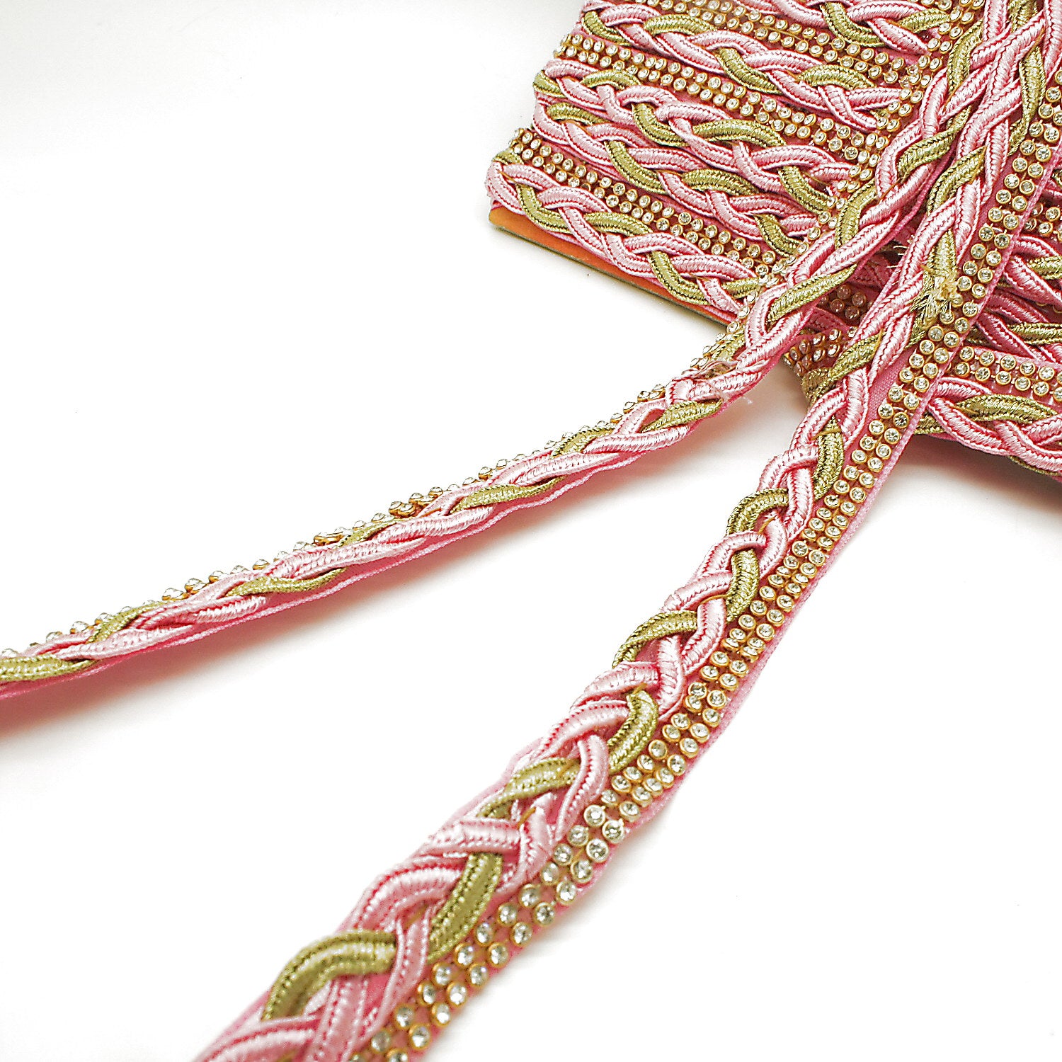 LIGHT PINK RHINESTONE TRIM - sarahi.NYC