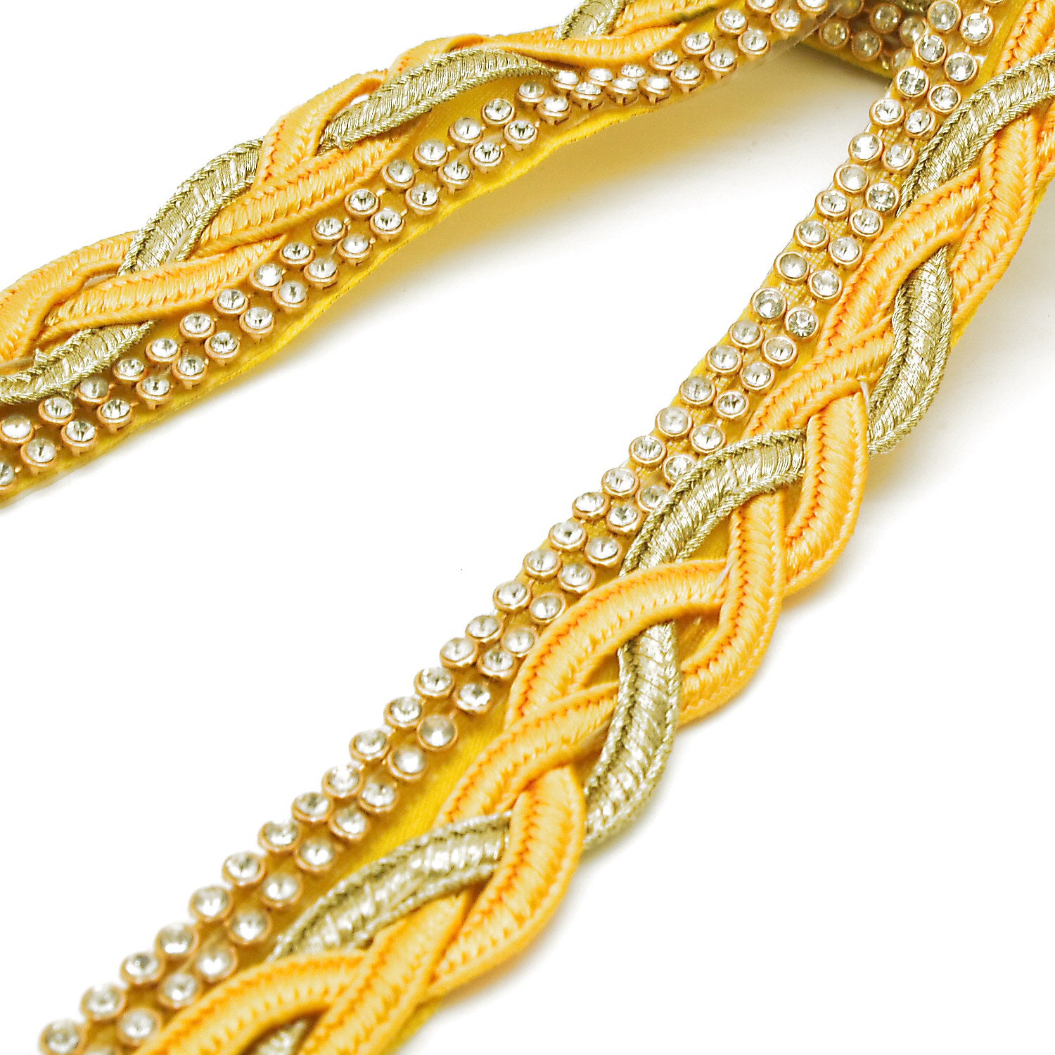 YELLOW STONE EMBROIDERED TRIM - sarahi.NYC