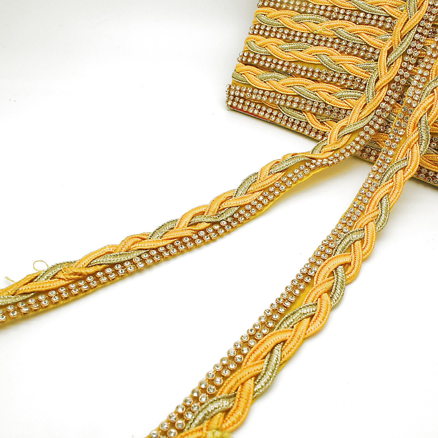 YELLOW STONE EMBROIDERED TRIM - sarahi.NYC