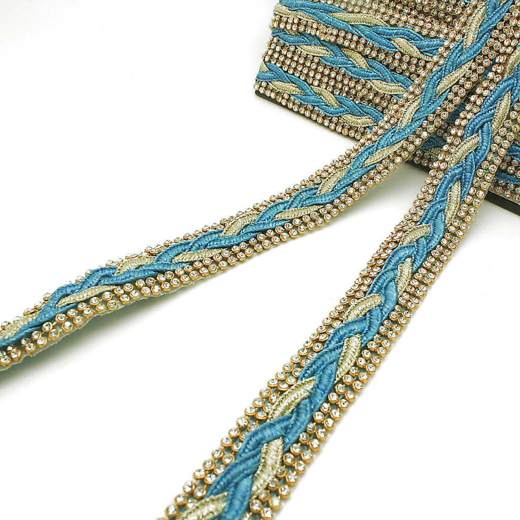 LIGHT BLUE CRYSTAL TRIM - sarahi.NYC