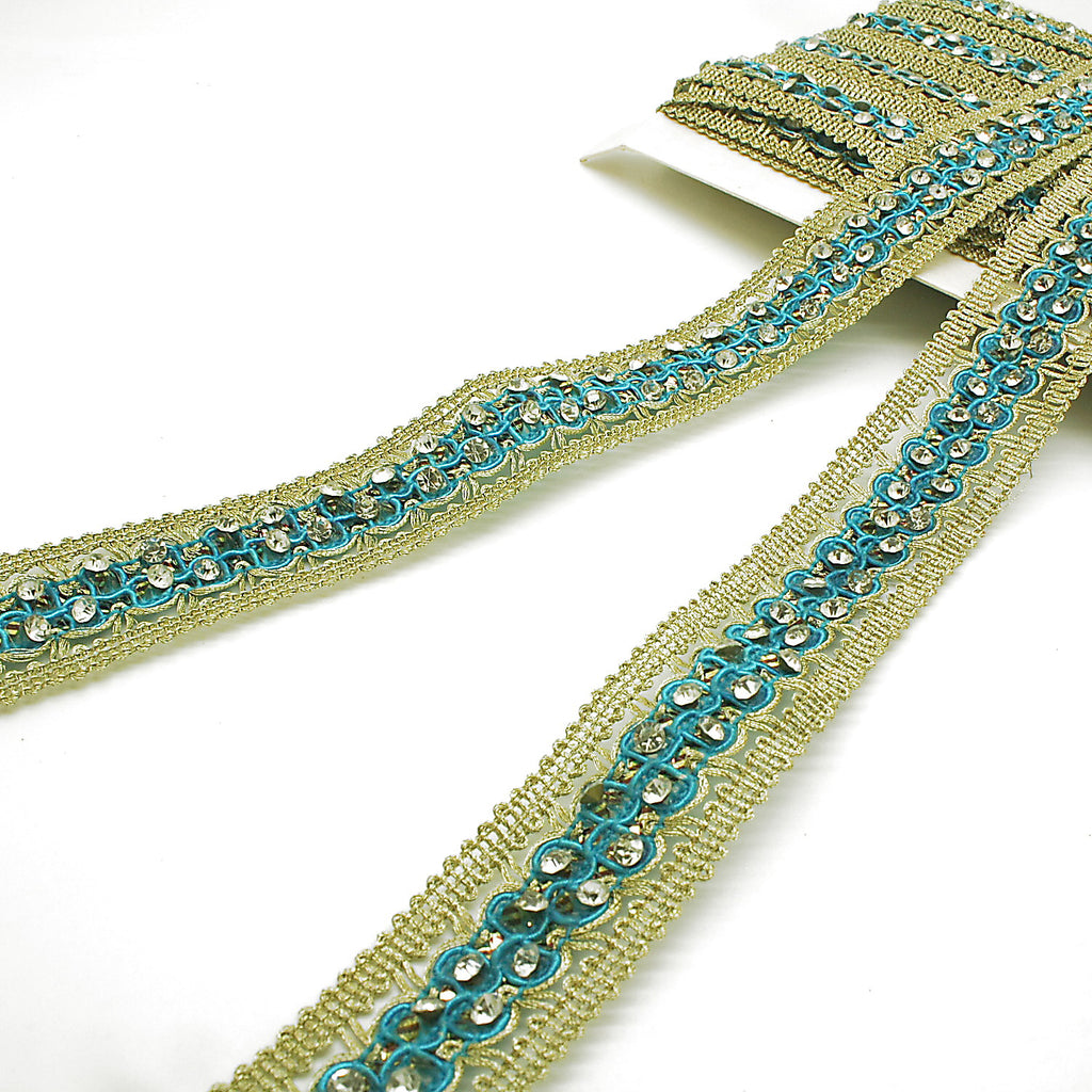 TURQUOISE GOLD STONE TRIM - sarahi.NYC
