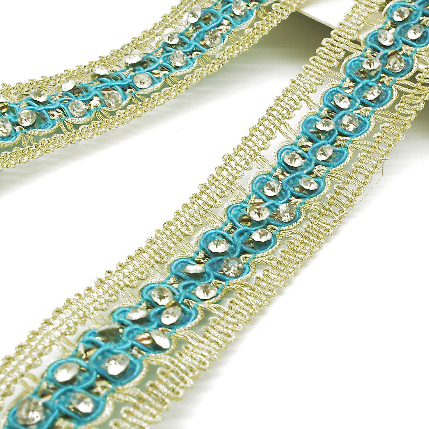 TURQUOISE GOLD STONE TRIM - sarahi.NYC